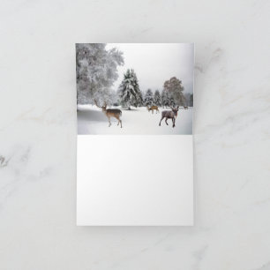rendier in de sneeuw notitiekaartje