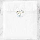 rendier in de sneeuw ronde sticker (Tas)