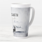 rendier in de Wilde Grijze Waterverf Kerstmis Latte Mok (Rechterhoek)