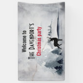 rendier in de Wilde Grijze Waterverf Kerstmis Spandoek (Verticaal)