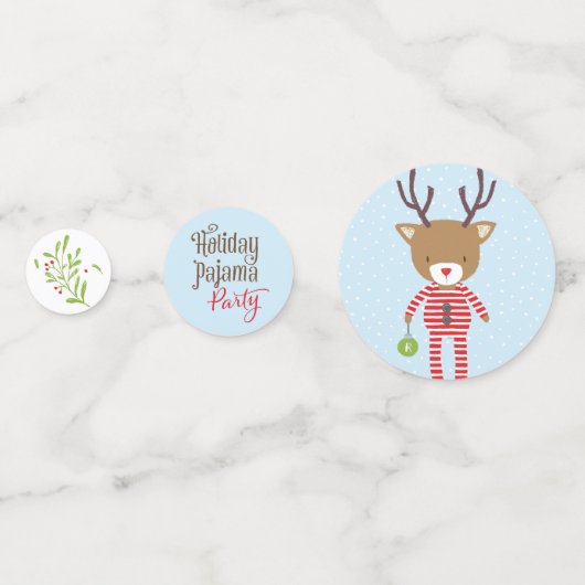 Rendier in pyjama vakantie partij confetti (Voorkanten)