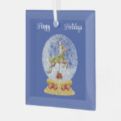 rendier in Wereldbol van water Glas Ornament (Voorkant links)