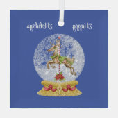 rendier in Wereldbol van water Glas Ornament (Achterkant)