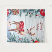 Rendier Kerst Achtergrond Wandkleed (Voorkant (horizontaal))