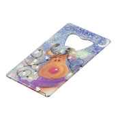 Rendier kerst fles opener kredietkaart flessenopener (Achterkant Gekanteld)