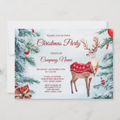 Rendier Kerst Vakantie Party uitnodiging (Voorkant)