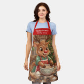 Rendier Kerstbakschort Schort (Gedragen)