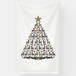 Rendier Kerstboom Vintage Gravure Shirt_1 Spandoek