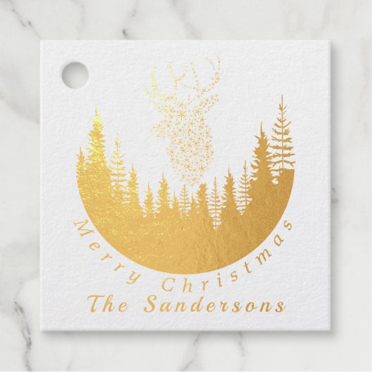 Rendier Kerstbos I Monogram Bedankjes Labels (Voorkant)