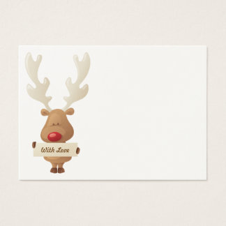 Rendier kerstcadeau label visitekaartjes
