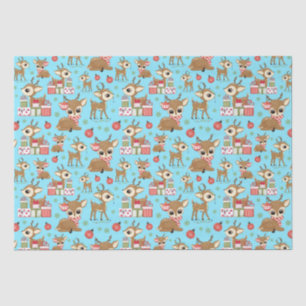 Rendier kerstcadeau Ornament sneeuwvlok blauw Tissuepapier