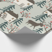 Rendier kerstinpakpapier cadeaupapier (Hoek)