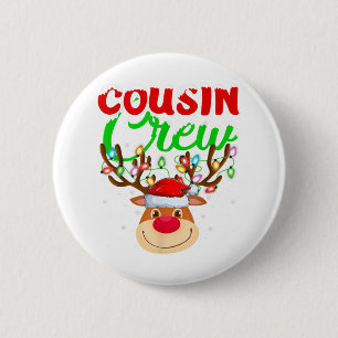 Rendier Kerstlichten Neef Bemanning Rendier Kerstm Ronde Button 5,7 Cm