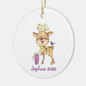 Rendier Kerstlichtjes Keramisch Ornament (Links)