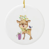 Rendier Kerstlichtjes Keramisch Ornament (Achterkant)