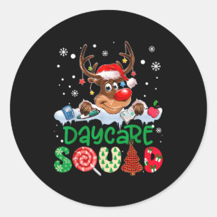 Rendier Kerstman Hoed Kinderopvang Team Leraar Ker Ronde Sticker