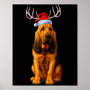 Rendier Kerstman Hoed Vakantie Bloodhound Kerstmis Poster