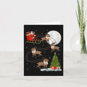 Rendier Kerstman slee vliegend grappig magisch Ker Kaart