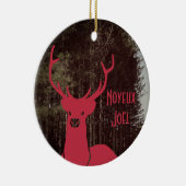 Rendier Kerstmis aangepaste tekst quebecois Keramisch Ornament (Rechts)