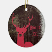 Rendier Kerstmis aangepaste tekst quebecois Keramisch Ornament (Links)