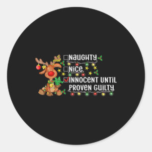 Rendier Kerstmis Leuke stoute onschuldig tot pro Ronde Sticker