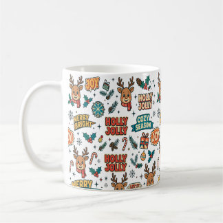Rendier Kerstmis Typografie Koffiemok