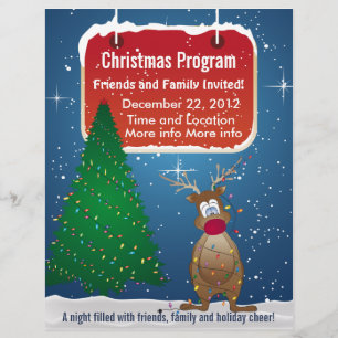 Rendier Kerstprogramma Folder Flyer