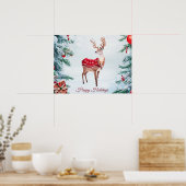 Rendier Kerstvakantie Poster (Keuken)