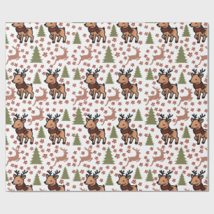 Rendier leuke bloemenmok cadeaupapier