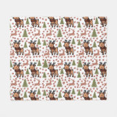 Rendier leuke bloemenmok fleece deken (Voorkant (Horizontaal))