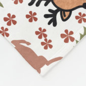 Rendier leuke bloemenmok fleece deken (Hoek)