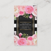 Rendier Make-up Gouden Glitter Ogen Roze Bloemen Visitekaartje (Achterkant)