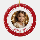 rendier meisjesnaam kerst foto Ornament (Achterkant)