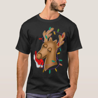 Rendier met kerstverlichting en Sinterklaas Pet T-shirt