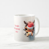 Rendier met Santa Hat 3D Breakout Koffiemok (Voorkant rechts)
