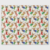  rendier met sjaals cadeaupapier (Vlak)