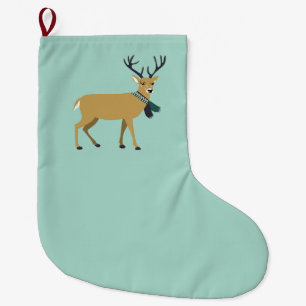 rendier met winterscharf (kerstdier) grote kerstsok