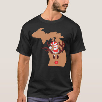 Rendier Michigan Santa Reindeer Antlers T-shirt