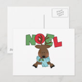 Rendier Noel Tshirts en Geschenken Feestdagenkaart (Voorkant / Achterkant)