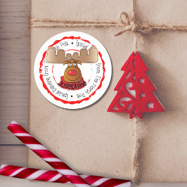 Rendier Noordpool Rudolph Speciale levering Ronde Sticker