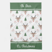 Rendier Patroon Gepersonaliseerde Kerstmis Theedoek (Verticaal)