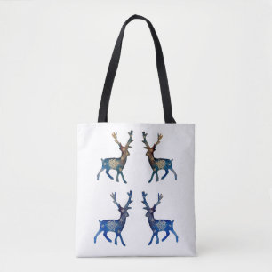 Rendier Pop Art Sneeuwvlokken Mandala Tas