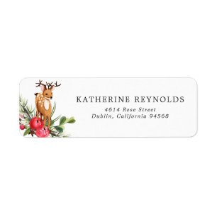 Rendier Retouradreslabel voor kerstcadeautje voo Etiket
