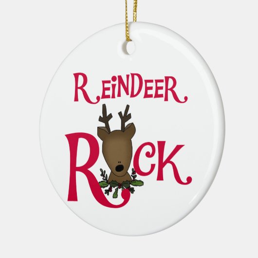 Rendier Rock Kerst Ornament (Links)