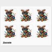 Rendier Rottie redt Kerstmis! Vierkante Sticker (Vel)