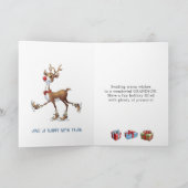 Rendier Rudolph Grandson Christmas Kaart (Binnen)