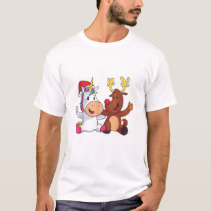 Rendier Rudolph Kerst Ren Rood Neus Eenhoorn G T-shirt