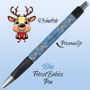 Rendier Schattige Grappig Xmas Deer w / Antlers Bl Pen