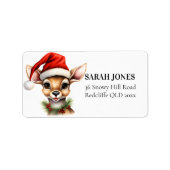 Rendier Schattigee kerstwensen Etiket (Voorkant)