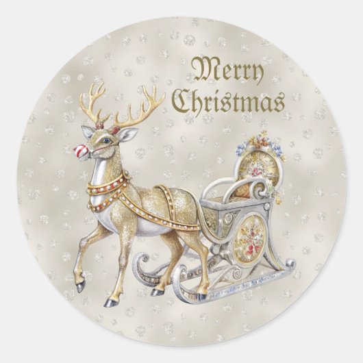 Rendier slee Christmas sticker (Voorkant)
